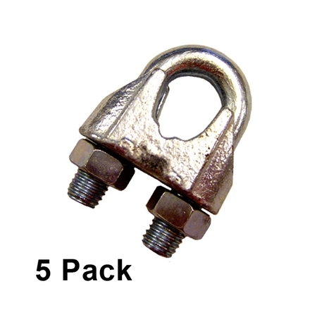 US CARGO CONTROL 7/8" Zinc Plated Malleable Wire Rope Clip (5 pack) MWRC78-5PK